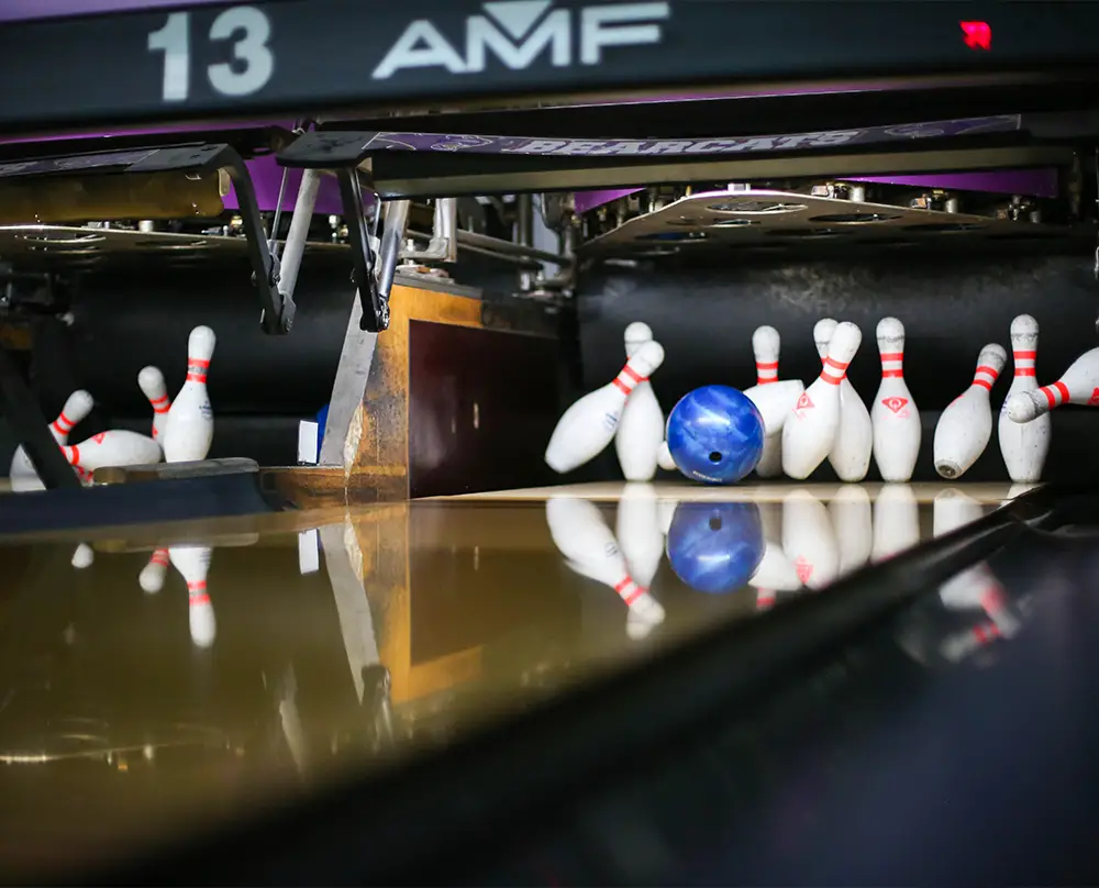 bowling a strike at St. Clair Bowl in Fairview Heights IL